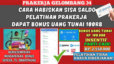 CARA MENCAIRKAN SISA SALDO PELATIHAN MENJADI EWALLET 100RB GELOMBANG 34