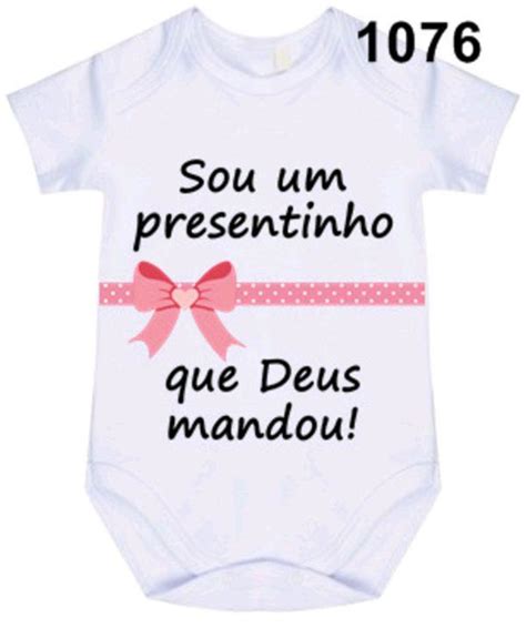 Body bebê frases personalizado sou um presentinho de Deus Elo7