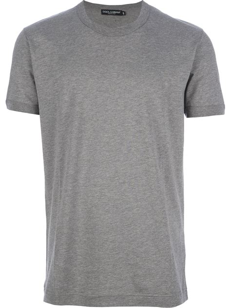 Dolce And Gabbana Basic Round Neck Tshirt In Gray For Men Lyst