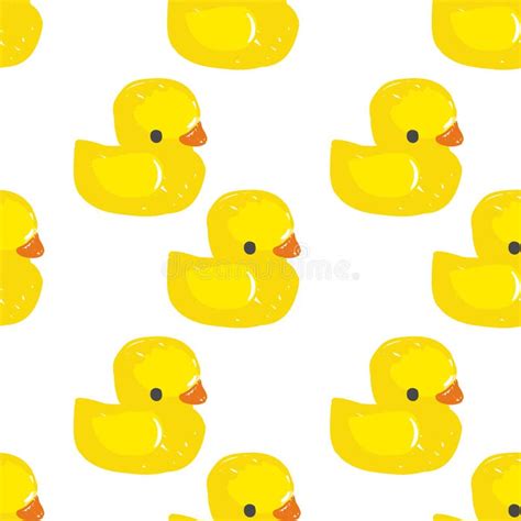 Rubber Yellow Duck In Sunglasses Seamless Pattern Stock Vector