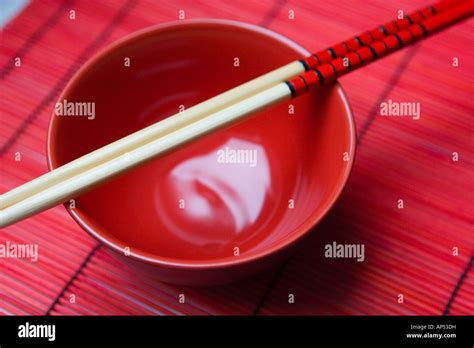 Chinese Bowl With Chopsticks Stock Photo Alamy