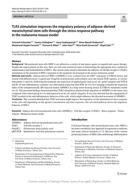 TLR3 Stimulation Improves The Migratory Potency Of Adipose Derived