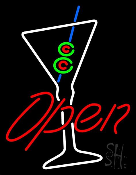 Martini Glass Bar Open Led Neon Sign Bar Open Neon Signs Everything Neon