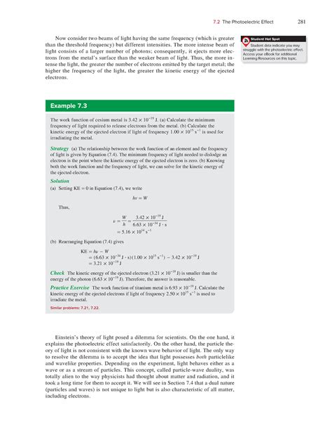 Chemistry 132 N A 7 The Photoelectric Effect 281 Now Consider Two