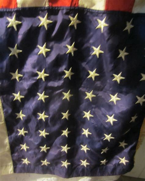 Vintage 48 Star Ceremonial American Flag With Gold Fringe EBay