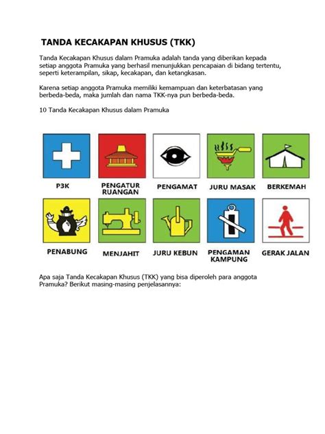 tanda kecakapan khusus tkk  sejarah