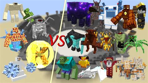 Various Bosses Addition Mobs Vs Random Mobs Battle Royale Minecraft Mob Battle Part2 Youtube