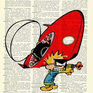 Calvin and Hobbes, Spaceman Spiff, Vintage Dictionary Art Print ...