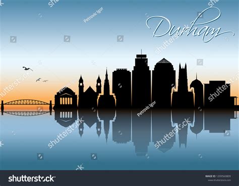 Durham Skyline North Carolina United States Stock Vector Royalty Free