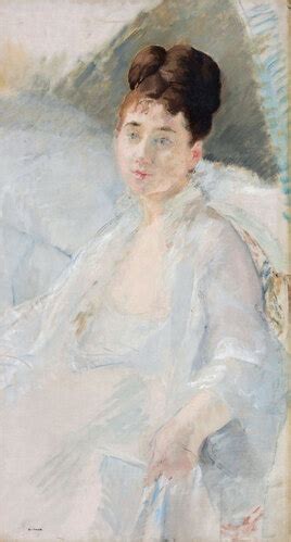 Genesende Porträt einer Frau in Weiß von Berthe Morisot Kunstdruck