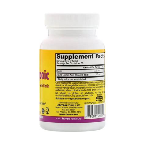 Alpha Lipoic Sustain With Biotin Mg Jarrow Formulas