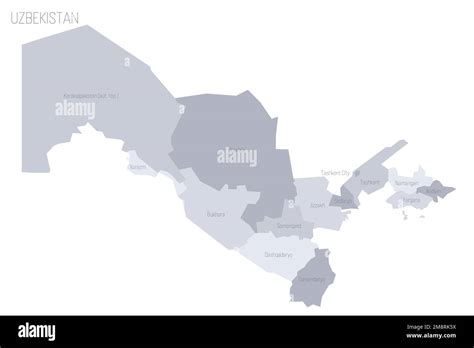 Uzbekistan Political Map Of Administrative Divisions Regions