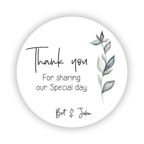 Elegant Wedding Thank You For Sharing Our Special Day Stickers