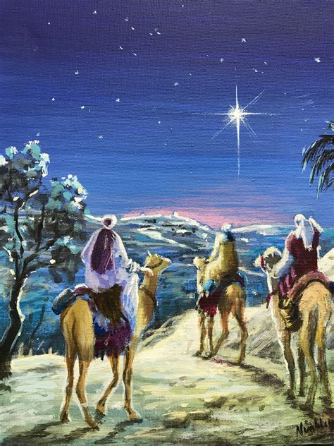 Original Christmas Painting the Three Wise Kings & the Journey to the ...