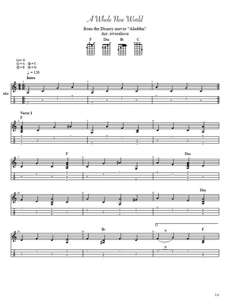 A Whole New World Ukulele Pdf