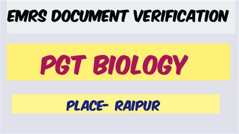 Emrs Document Verification Update Emrs Pgt Biology Verification