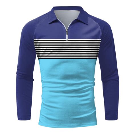 Ketyyh Chn99 Mens Fashion Polo Shirt Long Sleeve Sweatshirt Collared Shirts Button Polos For Men