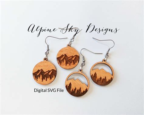 Mountain Earring Svg Mountain Earrings Svg Mountain Earring File