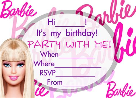 Barbie Birthday Invitations - Invitation Design Blog