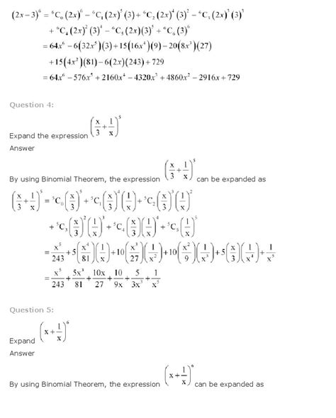 Binomial Theorem Class 11 Mathematics Ncert Solutions