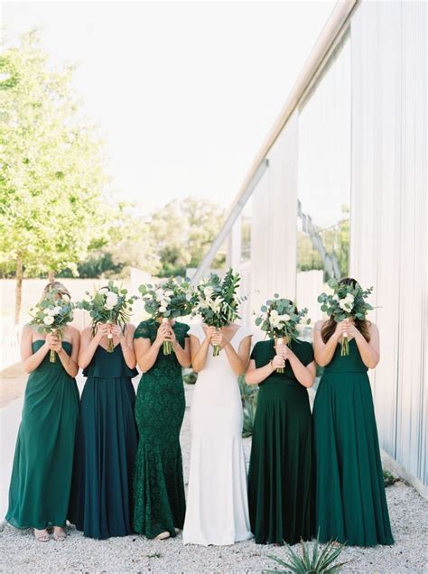 Shades Of Emerald Green Wedding Dresses Green Wedding Colors