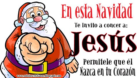 Tarjeta Cristiana De Navidad Santa Claus Rotulos Cristianos