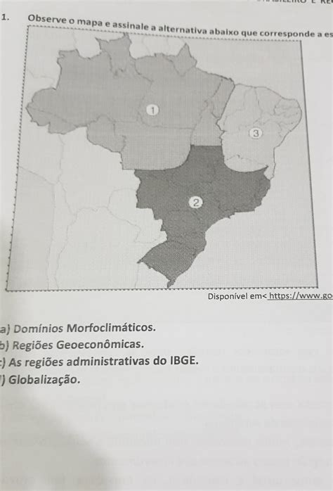 Observe O Mapa E Assinale A Alternativa Abaixo Que Corresponde A Essa