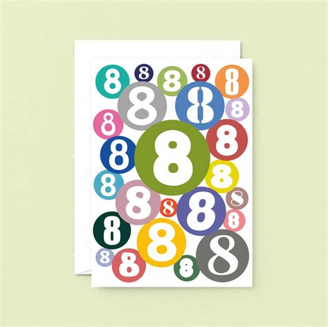 Age 8 Birthday Card Happy 8th Birthday Card Colourful Birthday Card for ...