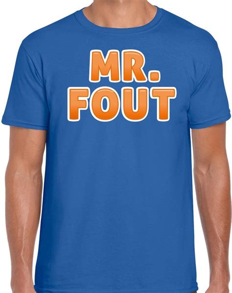 Bellatio Decorations Verkleed T Shirt Voor Heren Mr Fout Blauw