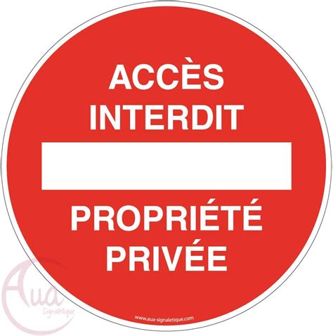 AUA SIGNALETIQUE Panneau Cour privée stationnement Interdit Ø 130