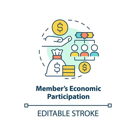 Member economic participation concept icon. Cooperative principle ... 