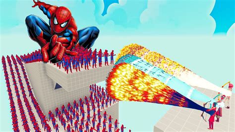 100x SPIDER MAN 2x GIANT Vs 3x EVERY GOD Totally Accurate Battle