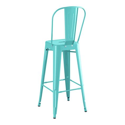 Lancaster Table And Seating Alloy Series Aquamarine Outdoor Cafe Barstool