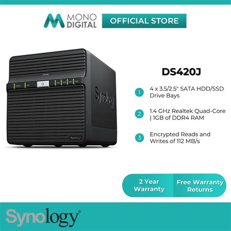 Synology Ds J Nas Diskstation Bays Nas Quad Core Processor External