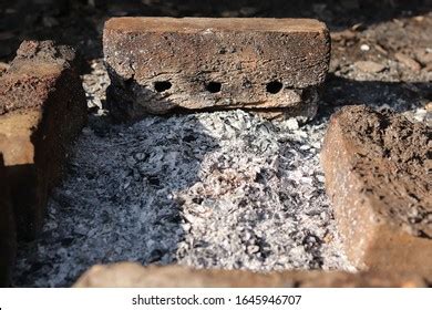 Ash Charcoal Cooled After Burning Extinct Stock Photo