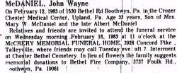 John Wayne Mcdaniel M Morial Find A Grave