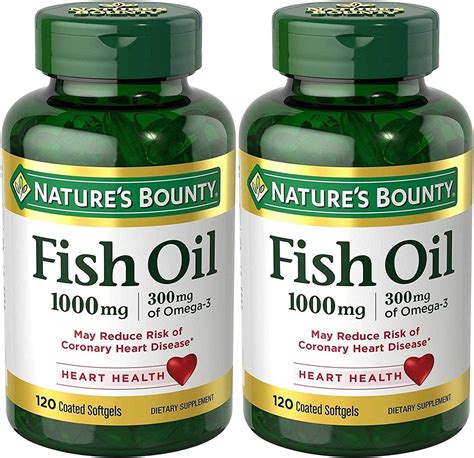 Natures Bounty Fish Oil Odorless 1000 Mg 240 Softgels 2 X 120