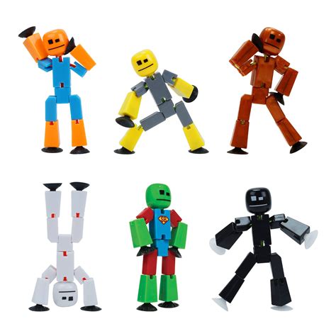 Amazon.com: Zing Stikbot 6 Pack, Set of 6 Stikbot Collectable Action ...