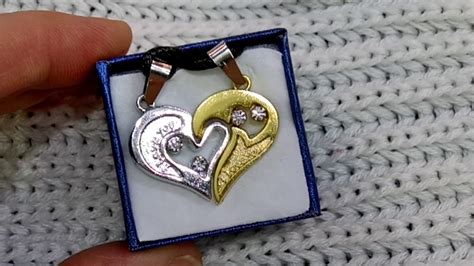 Парные кулоны сердечки на шнурочках +подарочный футляр - YouTube