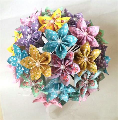 Lilybellekeepsakes Etsy Paper Flowers Wedding Origami Bouquet Pastel Wedding Theme