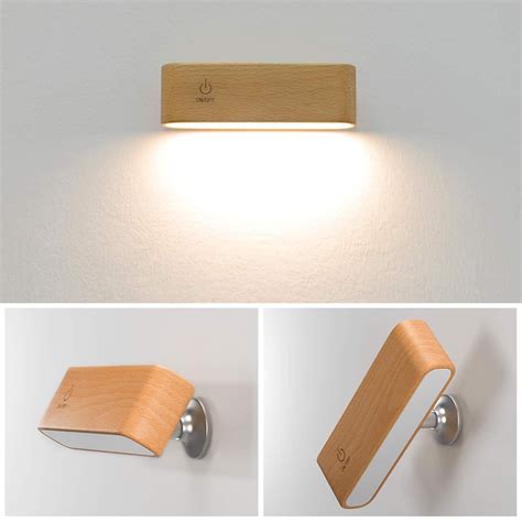 LED Reading Lights For Books In Bed Wooden Magnetic Dimmable Rotatable