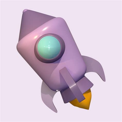 Premium Psd Purple D Rocket Spaceship