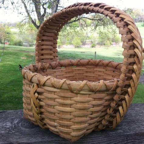 Handmade Basket Interesting Handle Bamboo Weaving Hand Weaving