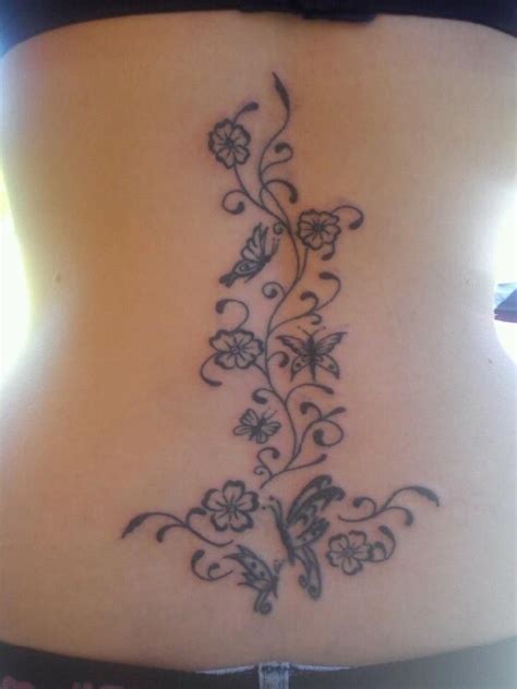 Back Tattoo With Vines And Butterflies Back Tattoo Butterfly Tattoos