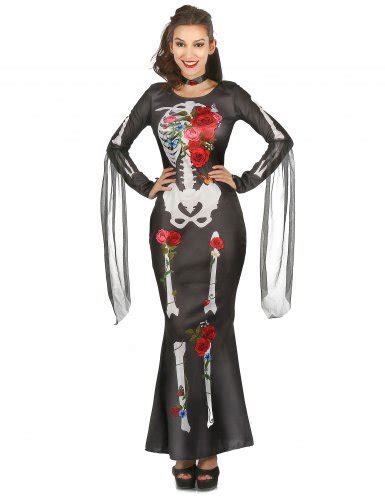 D Guisement Robe Squelette Femme Dia De Los Muertos Achat De