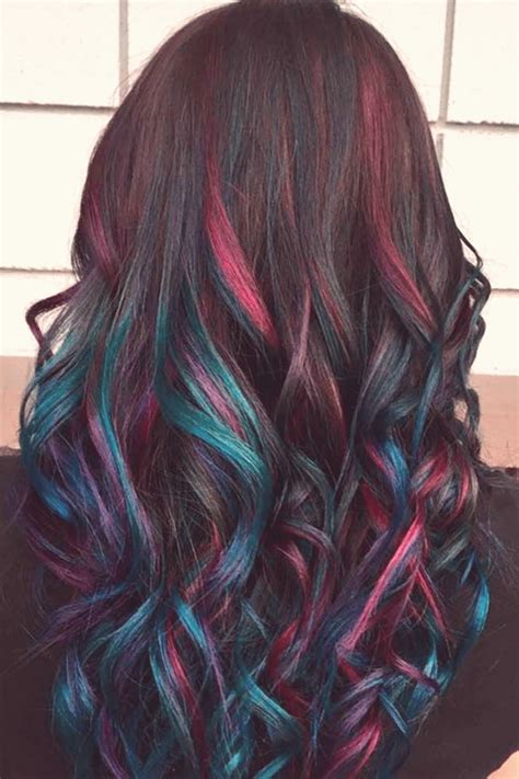 Rainbow Hair Ideas For Brunette Girls No Bleach Required See More Lovehbleach In 2020 Brunette