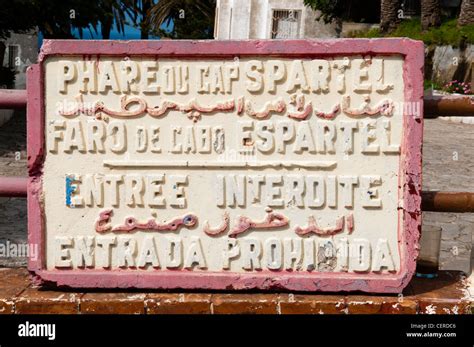 Sign Of Cap Spartel Tangier Morocco North Africa Stock Photo Alamy