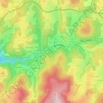 Topografische Kaart Le Suchet Hoogte Reli F