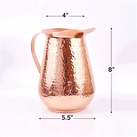 Viciniti Pure Copper Water Jug With Hammered Design