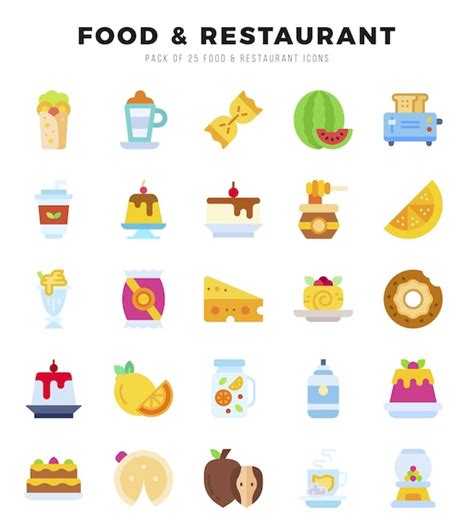 Premium Vector Set Of Food And Restaurant Icons Simple Line Art Style